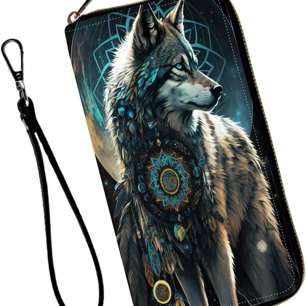 Leather RFID Wallet with Wristlet for Women Teen Girls Large Capacity Travel Pur